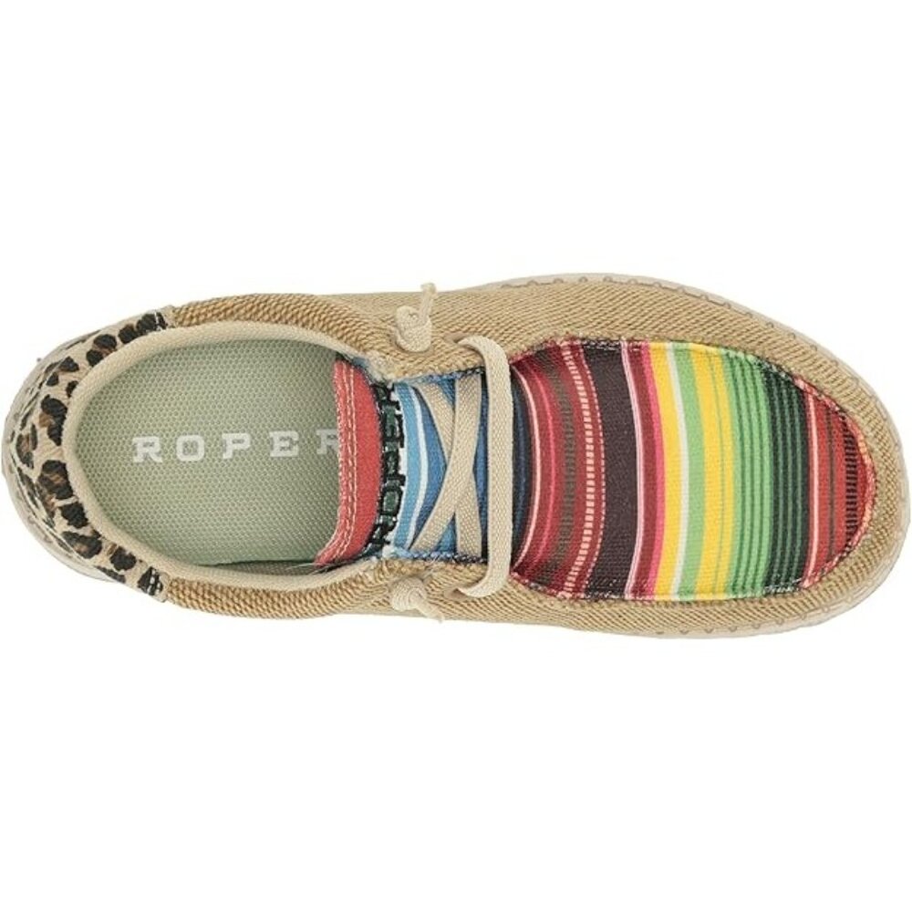 Roper Hang Loose Kids Loafers Size 3 Little Kid Tan Multicolor Moc Toe Slip On - Picture 5 of 8